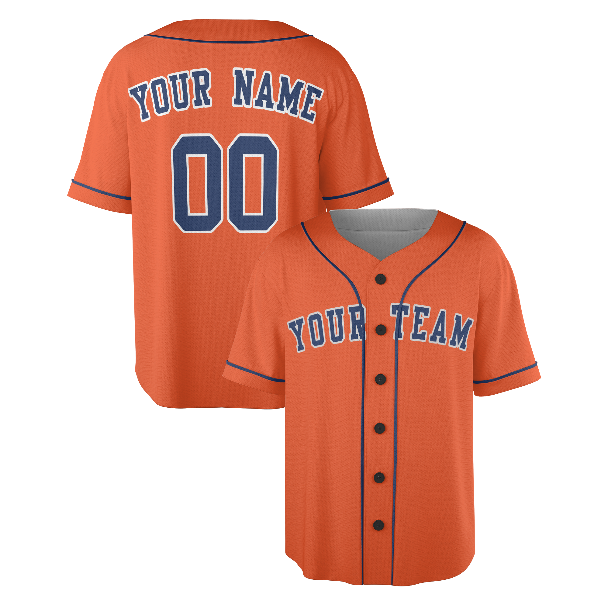 Personalized Houston Astros Orange Style Alternate Jersey Navy Sublimation Player Name Team Name & Number for Men, Women, Youth, Kids - Piping / No Piping Options