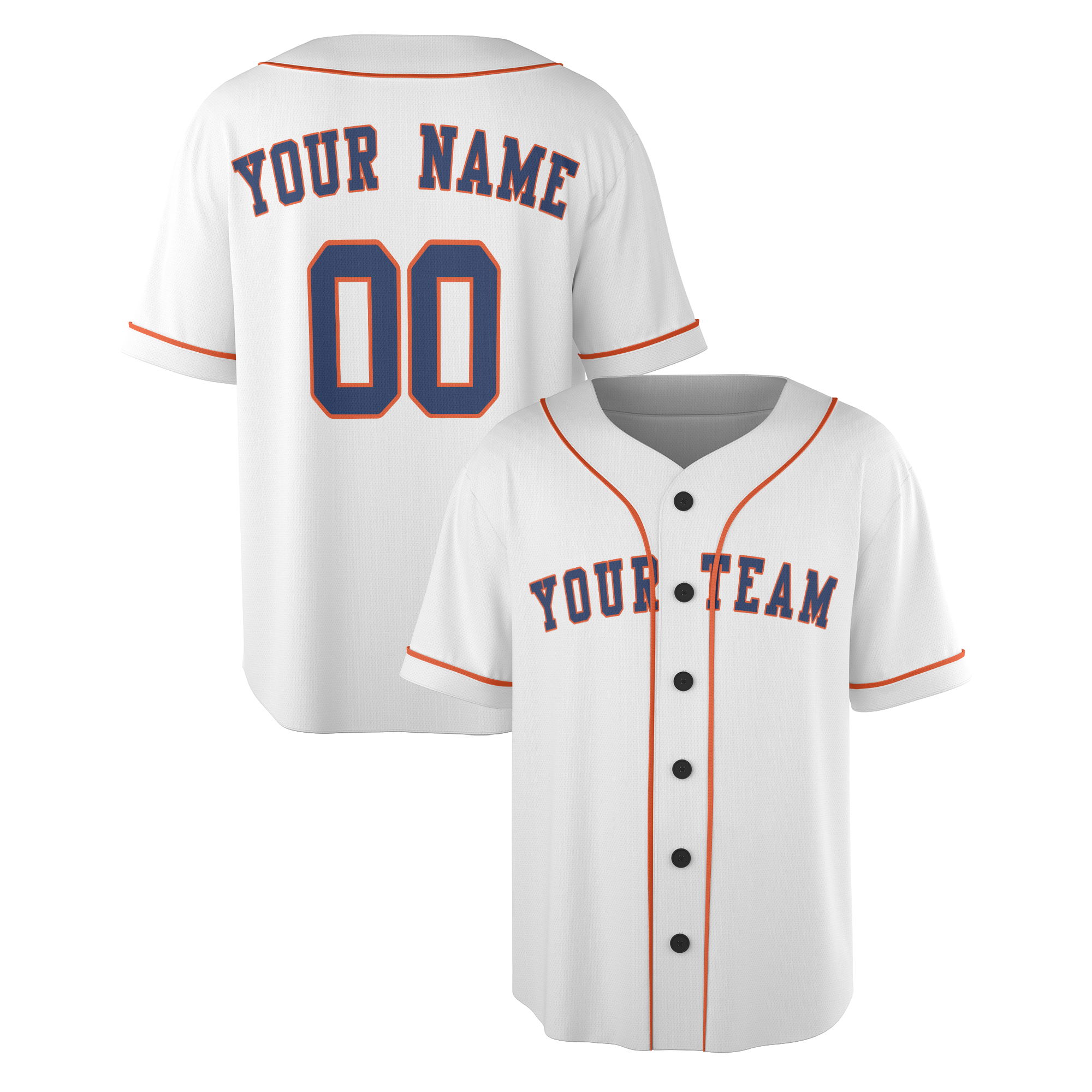 Personalized Houston Astros White Style Alternate Jersey Orange Sublimation Player Name Team Name & Number for Men, Women, Youth, Kids - Piping / No Piping Options
