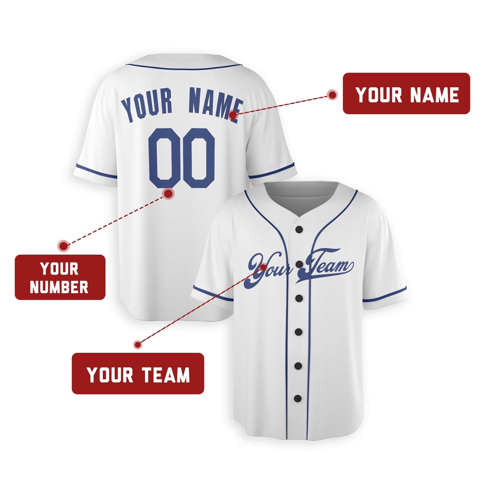 Personalized Kansas City Royals Inspired Style Jersey Team Name & Number for Men, Women, Youth, Kids - Piping / No Piping Options