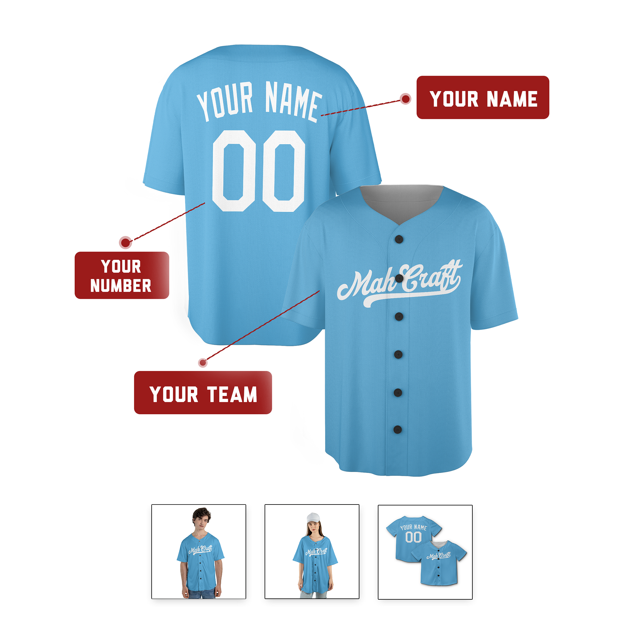 Personalized Brooklyn Inspired Style Jersey Team Name & Number for Men, Women, Youth, Kids - Piping / No Piping Options