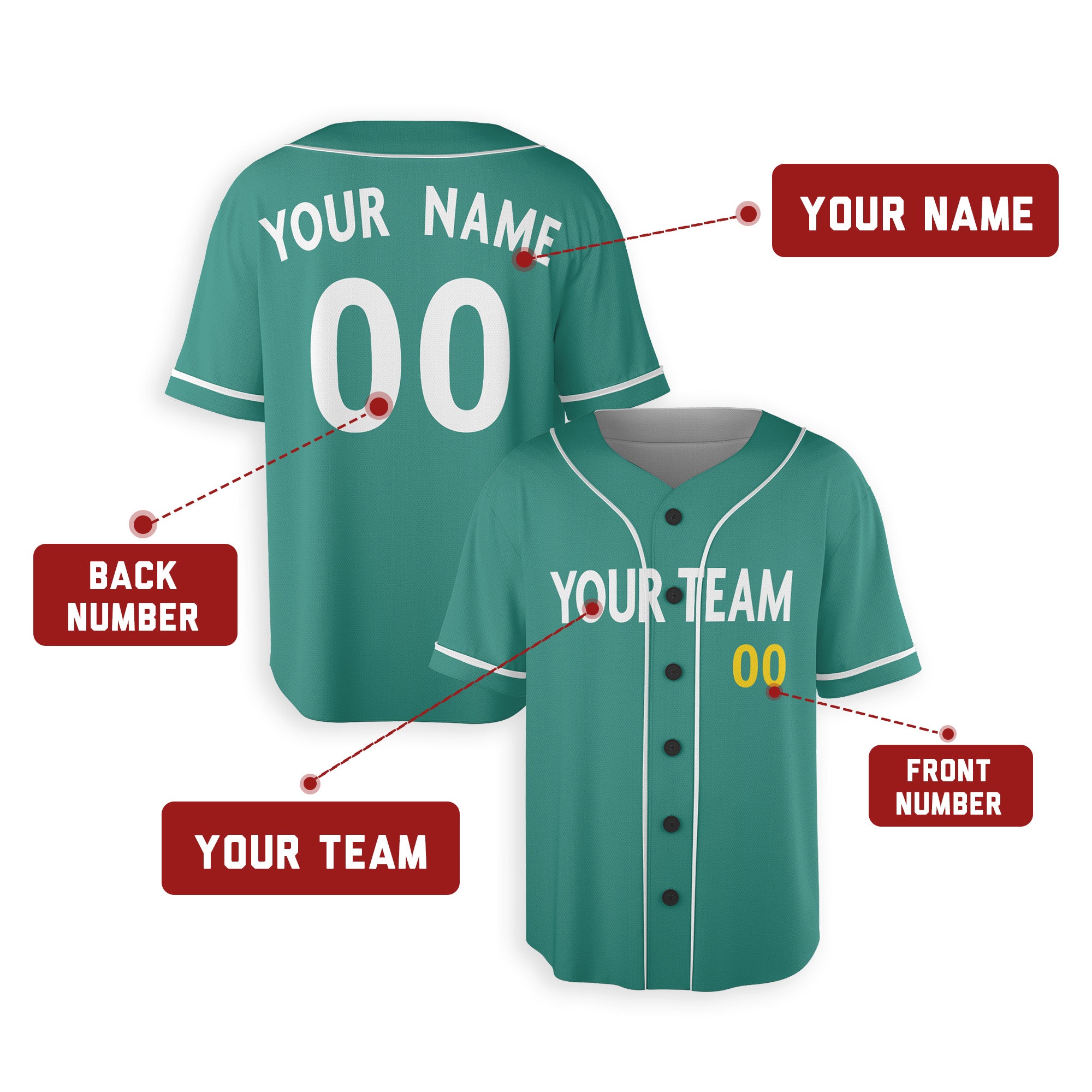 Personalized Boston Red Sox Style Alternate Jersey Green Player Name, Team Name & Number for Men, Women, Youth, Kids - Piping and No Piping Options