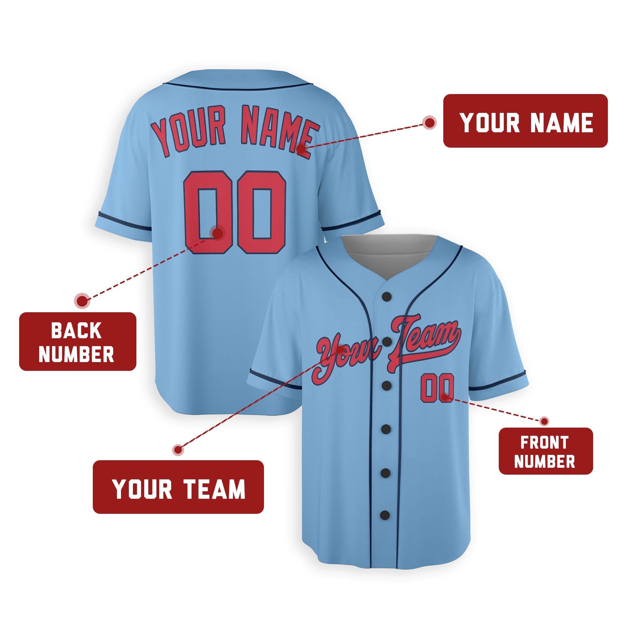 Personalized Minnesᴏta Tⱳins Jersey Light Blue with Team Name Number for Men Women Youth Kids - Piping & without Piping options