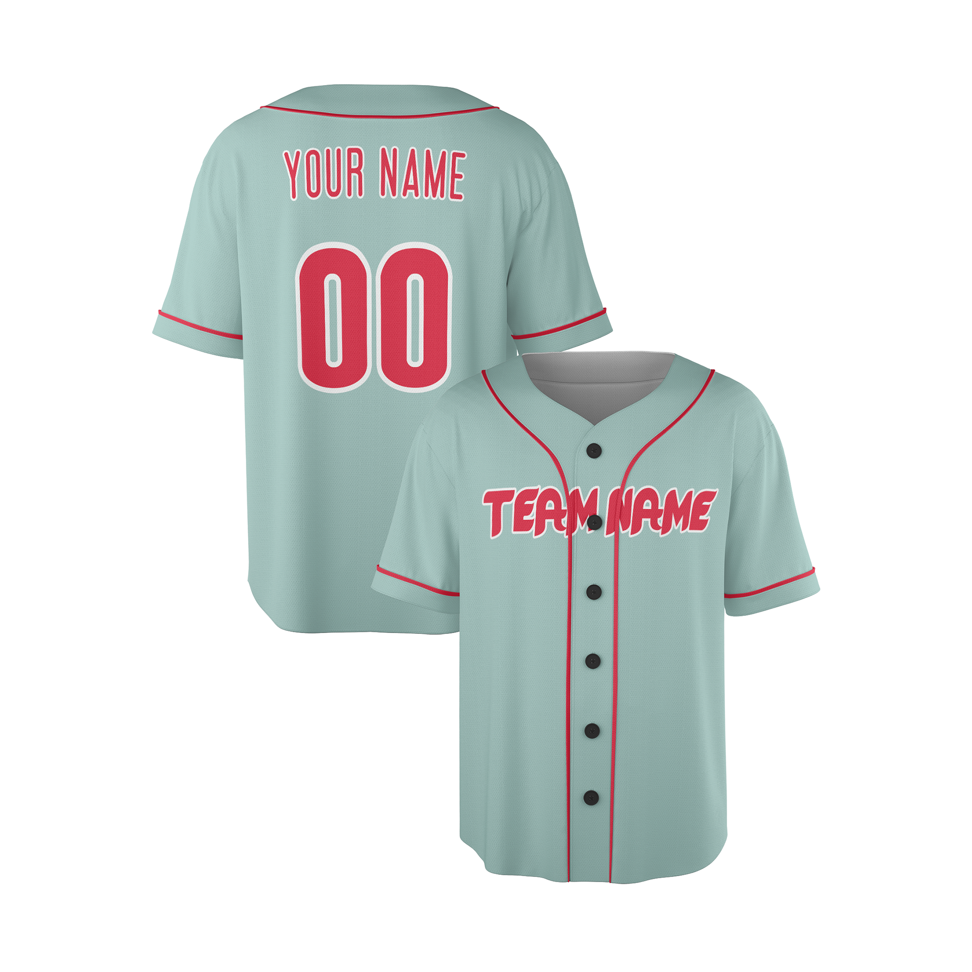 Personalized Philadelphia Phillies Style Jersey Teal with Team Name & Number for Men, Women, Youth, Kids - Piping and No Piping Options