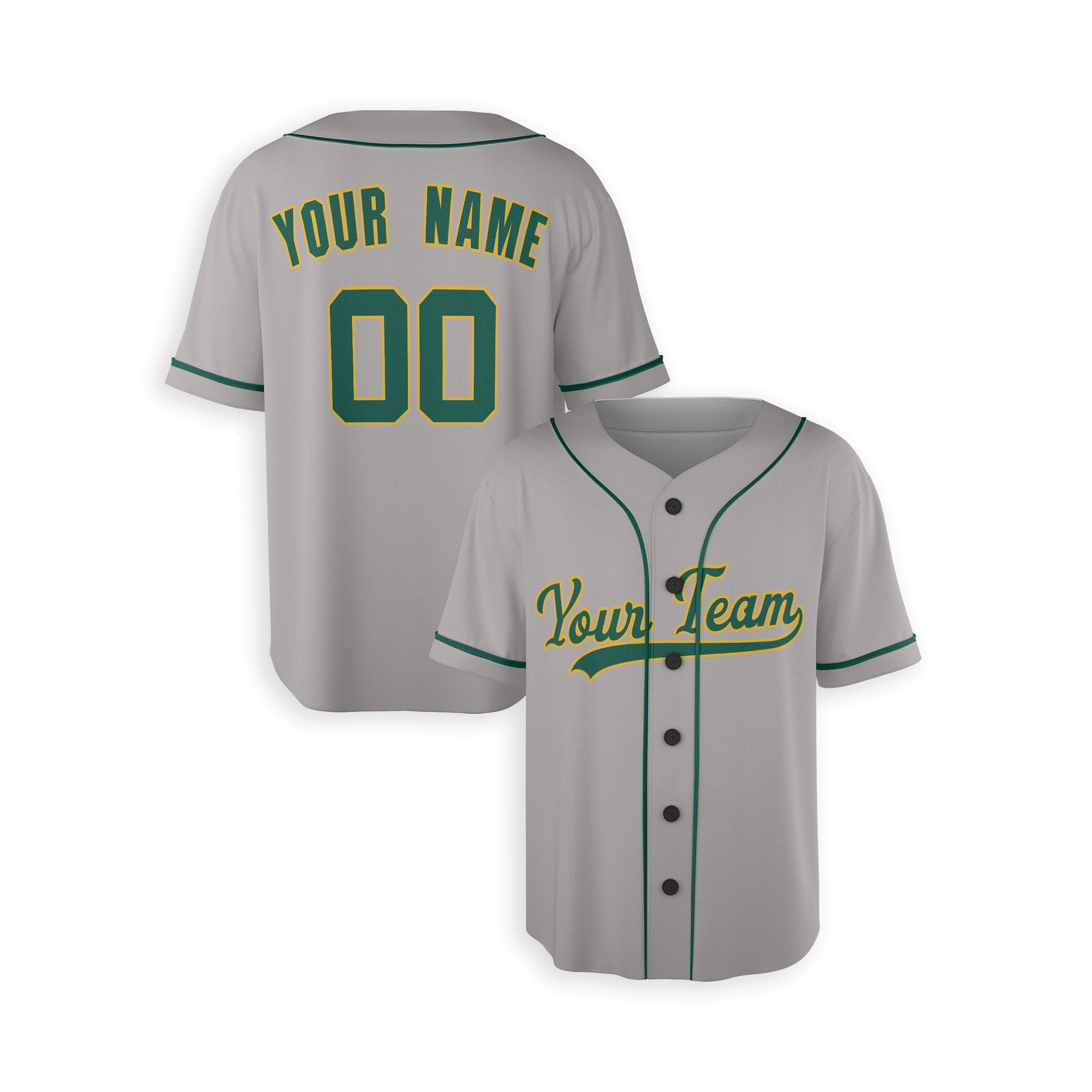 Personalized Oakland Athletics Inspired Style Jersey Gray with Customizable Team Name & Number for Men, Women, Youth, Kids
